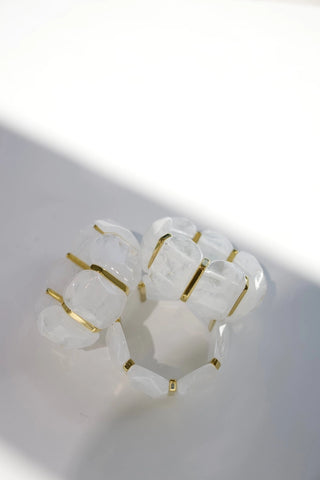 Emma Stretch Bracelet - White