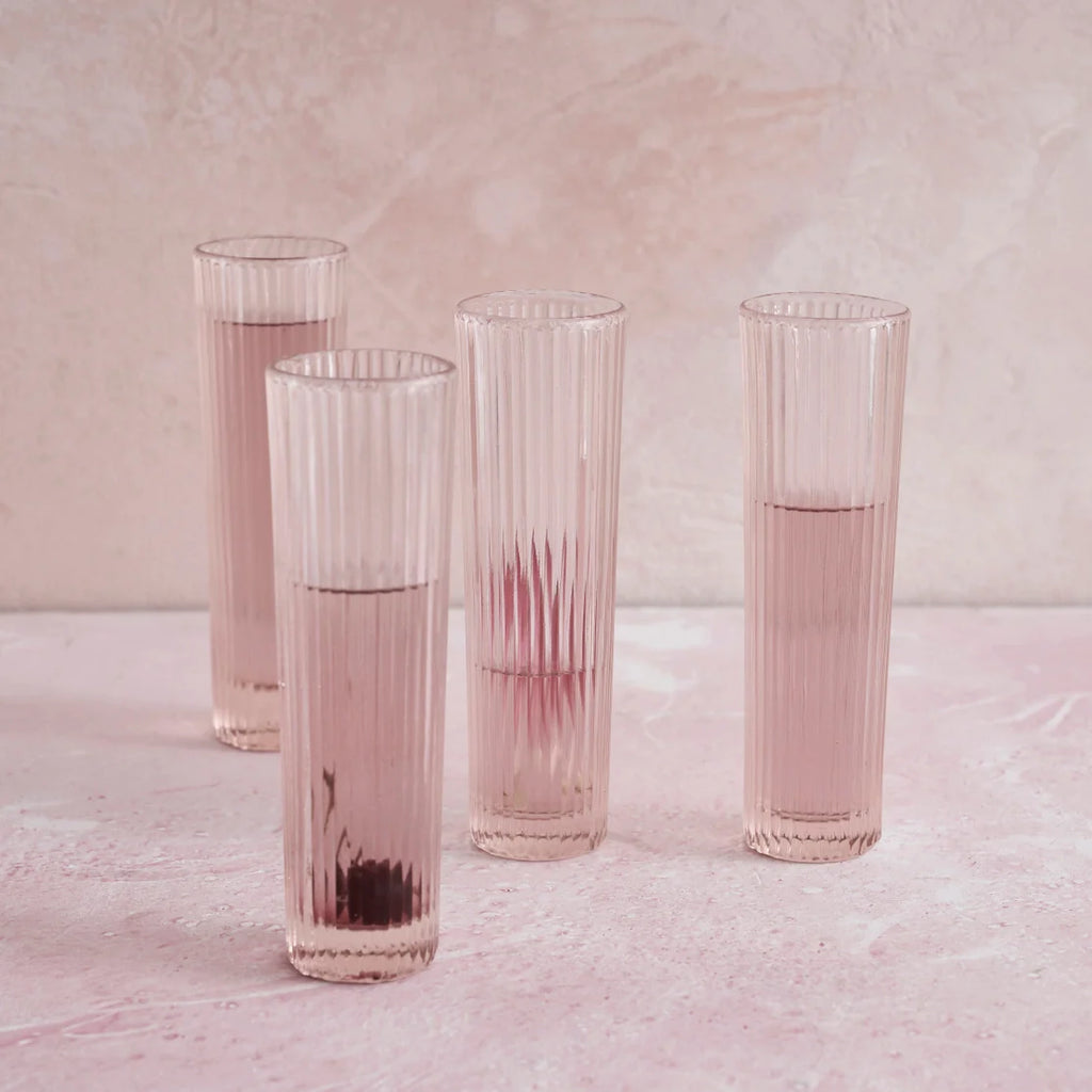 Pressed Pink Champagne Glass