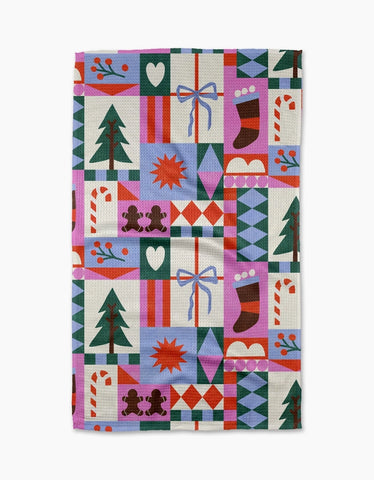 Festive Christmas Quilt Tea Towel