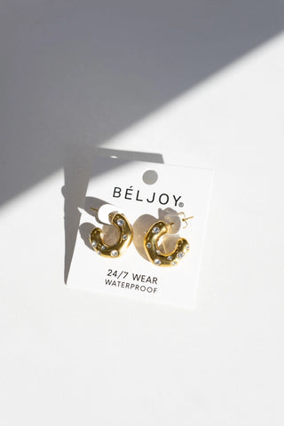 Ebby Hoop Earrings - Crystal