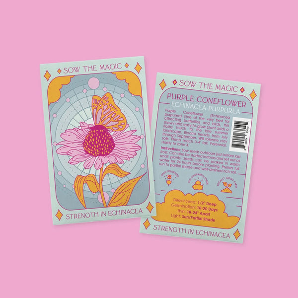 Strength in Echinacea Flower Tarot Garden + Gift Seed Packet