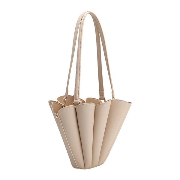 Shellie Vegan Leather Shoulder Bag - Bone