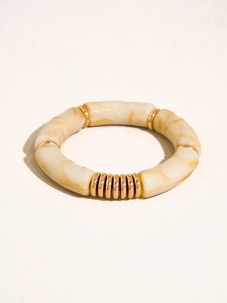 Cove 18K Chunky Resin Bangle - White