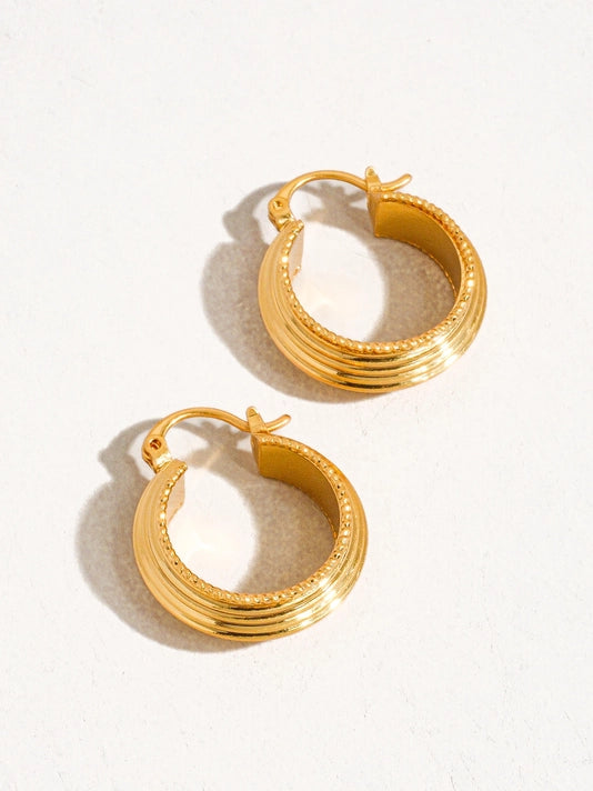 Irving 18K Gold Textured Hoop Earrings