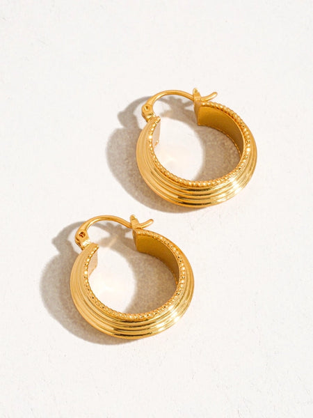Irving 18K Gold Textured Hoop Earrings