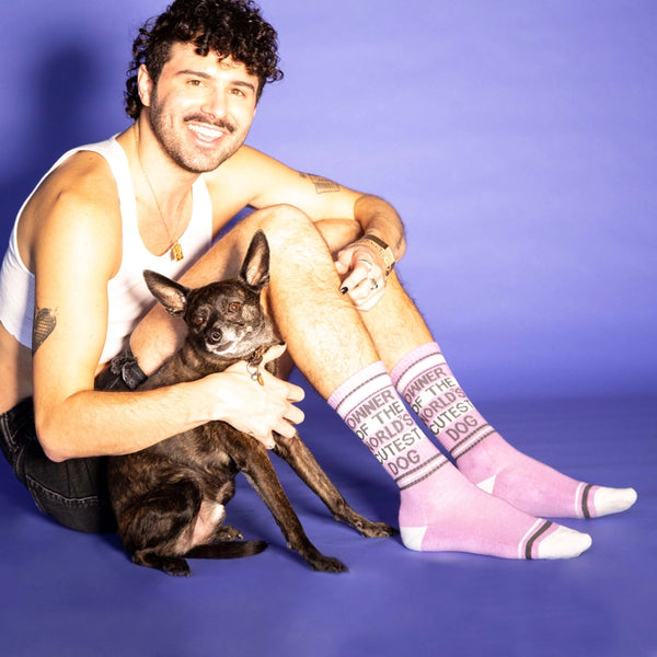 Owner of the World's Cutest Dog Gym Crew Socks