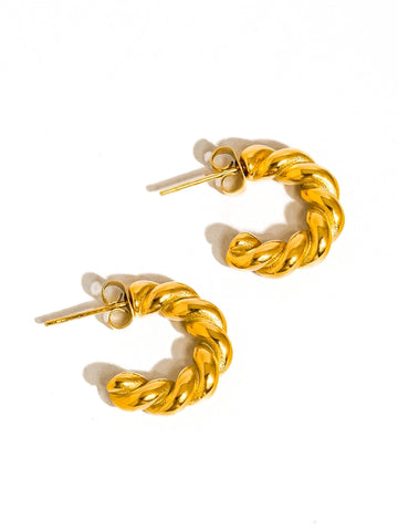 Brume 18K Braided C Hoop Earrings