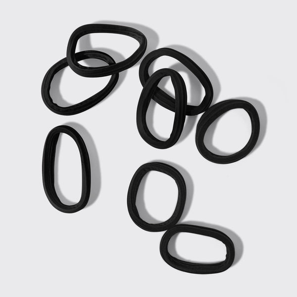 Recycled Black Seamless Hair Elastics - 8 pk