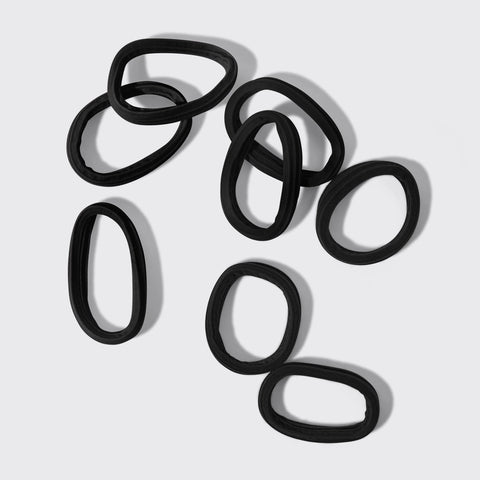 Recycled Black Seamless Hair Elastics - 8 pk