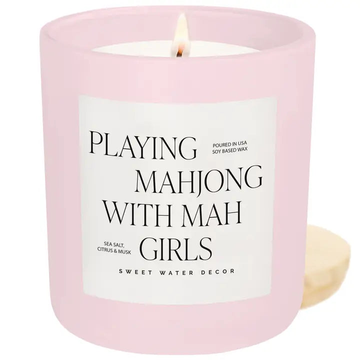 Playing Mahjong with Mah Girls Soy Candle - 15 oz