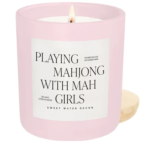 Playing Mahjong with Mah Girls Soy Candle - 15 oz