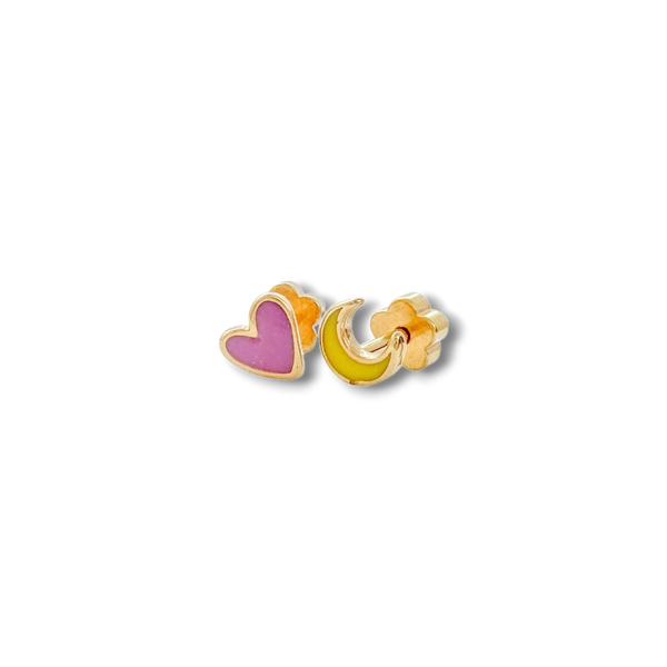 Love You To the Moon Tiny Stud Kids Earrings