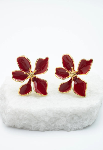 Bloom Earrings - Red