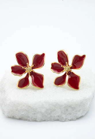 Bloom Earrings - Red