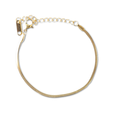 Thin Herringbone Gold Chain Bracelet (Copy)