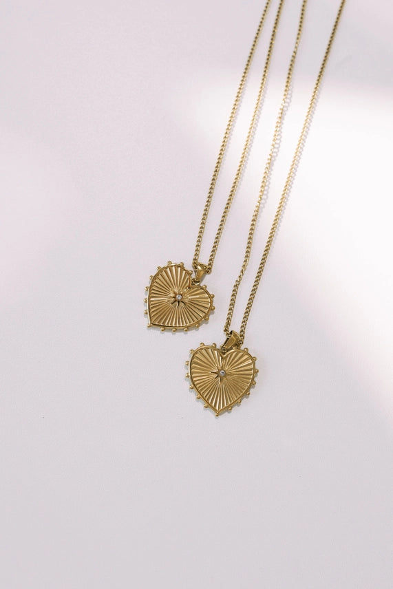 Paisley Diamond Sunburst Heart Necklace