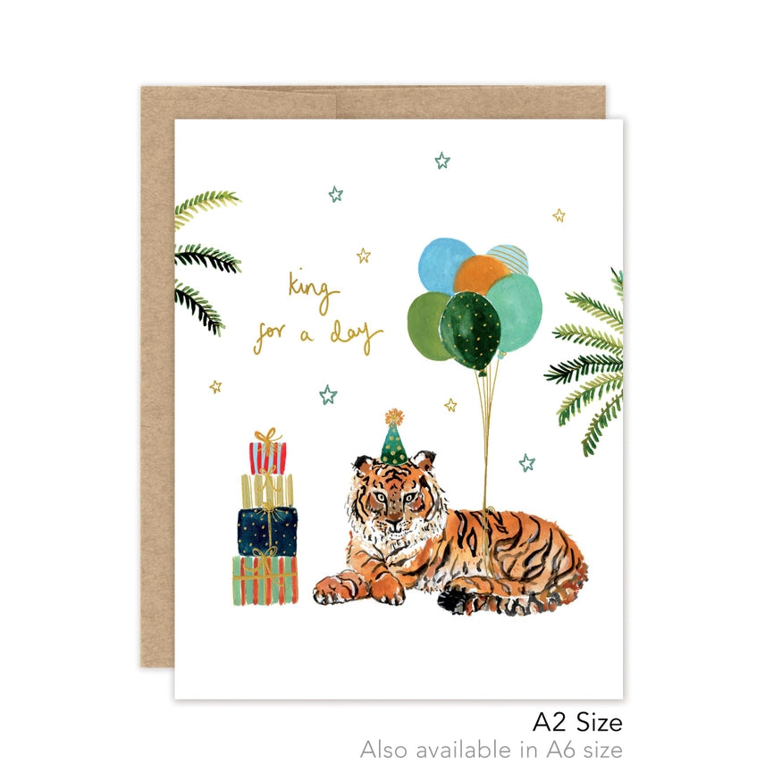 King For A Day Tiger Birthday - Luxe Card