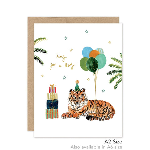 King For A Day Tiger Birthday - Luxe Card