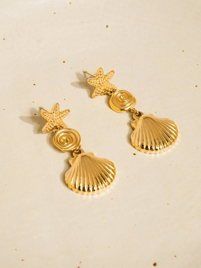 Vesta 18K Summer Seashell Earring