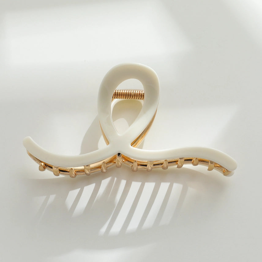 Vera Ivory Gold Metal Clips - Squiggle