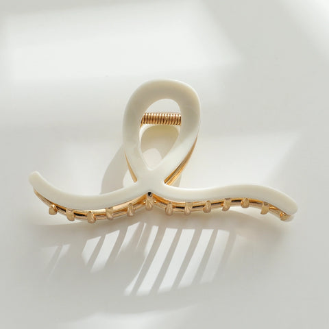Vera Ivory Gold Metal Clips - Squiggle