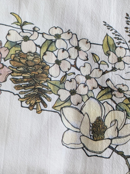 North Carolina Native Plants Tea Towel