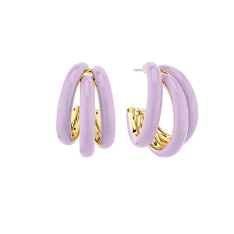 Petite Tri-Hoop Earrings - Lavender