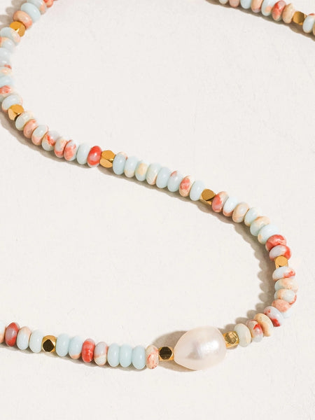 Swank Boho Beaded Pearl Necklace