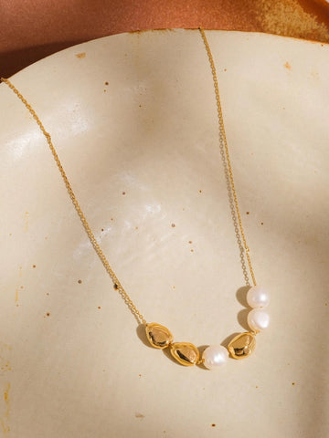 Maud 18K Gold Freshwater Pearl Beaded Necklace