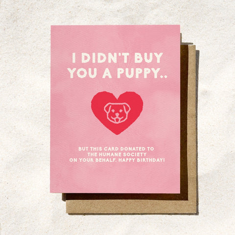 Charitable Puppy Birthday Card