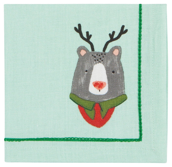 Rudolph Imposter Christmas Cocktail Napkins - Set of 4