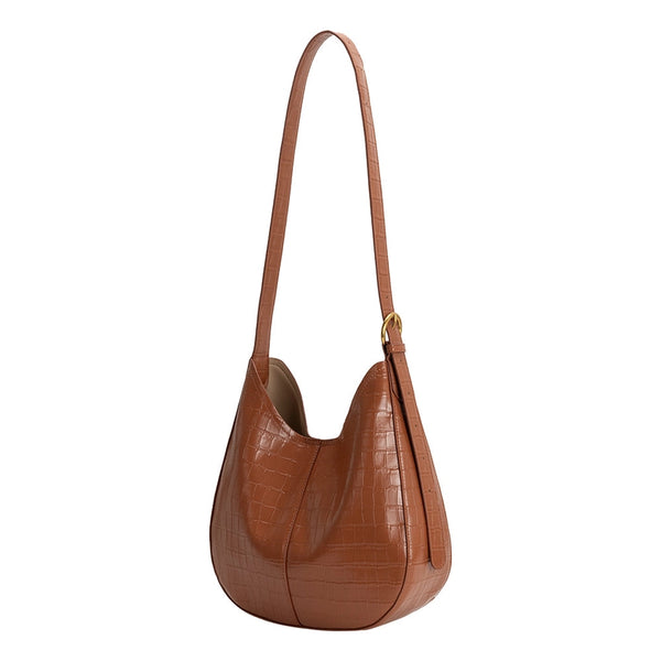 Stefanie Vegan Leather Shoulder Bag - Camel