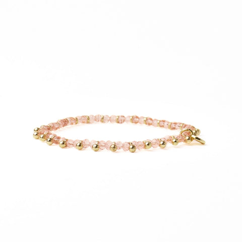 Kami Crystal Stretch Bracelet - Blush + Gold