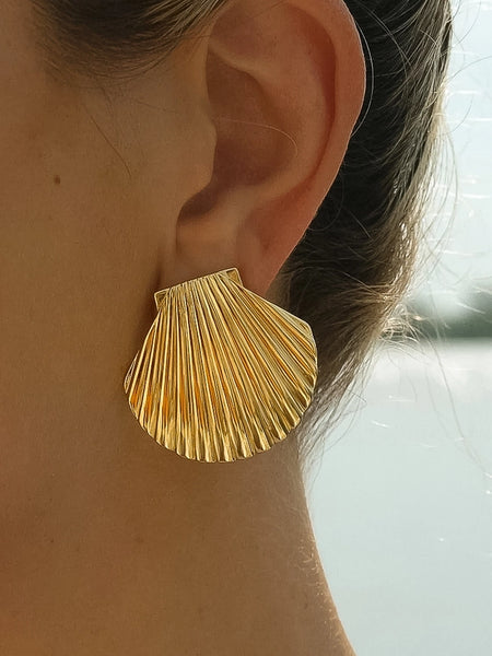 Cèpe 18K Gold Shell Studs