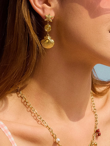 Vesta 18K Summer Seashell Earring