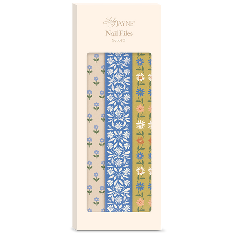 Blue Mustard Floral Nail File Set