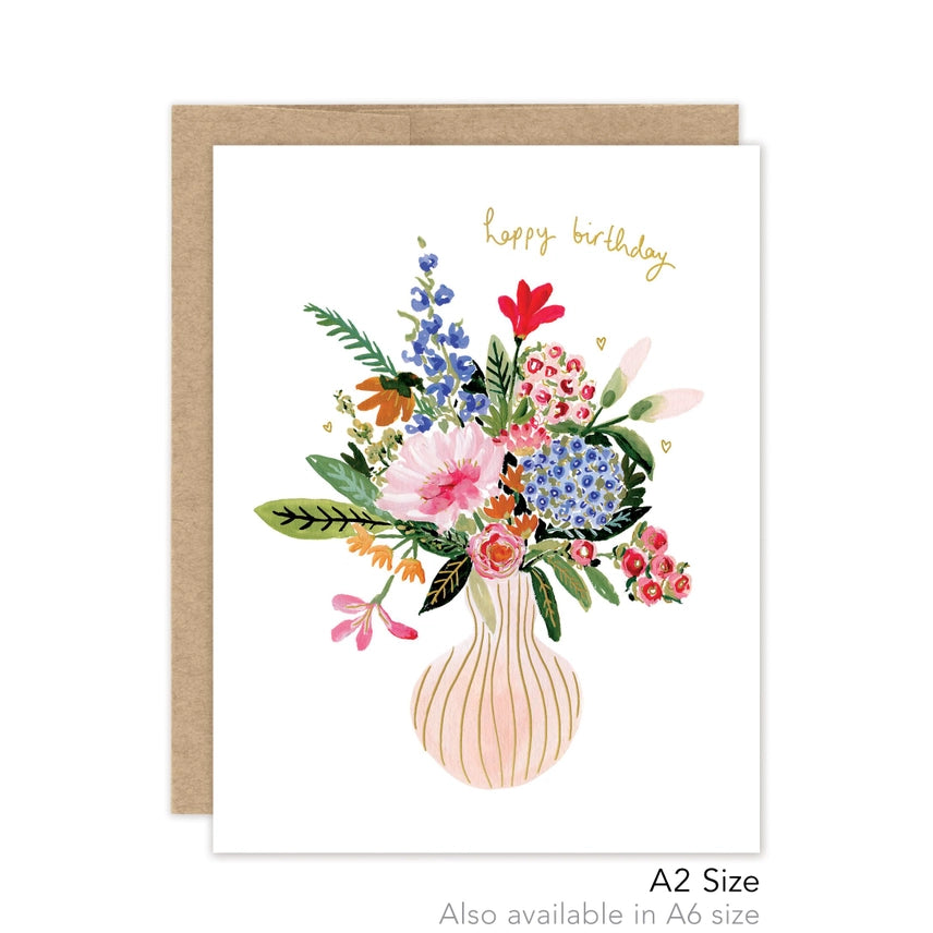 Vase of Flowers Birthday - Luxe Card