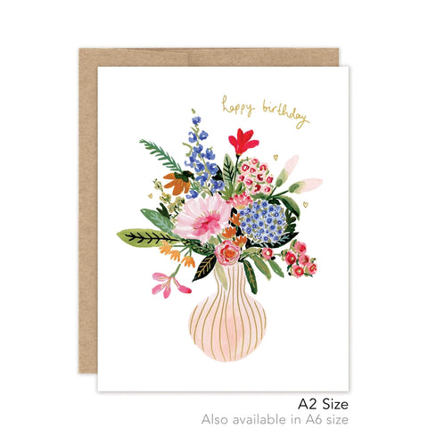 Vase of Flowers Birthday - Luxe Card