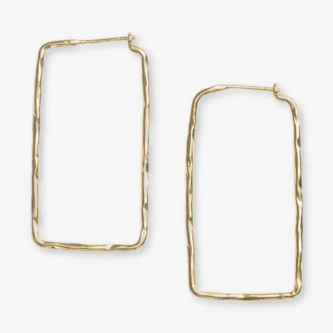 Athena Rectangle Bar Thin Hoop Earrings