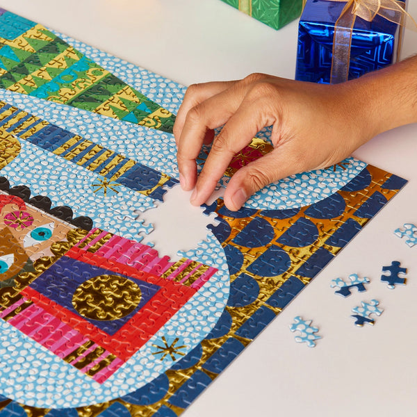 Festive Nutcracker Gold Foil 1000 Piece Holiday Puzzle