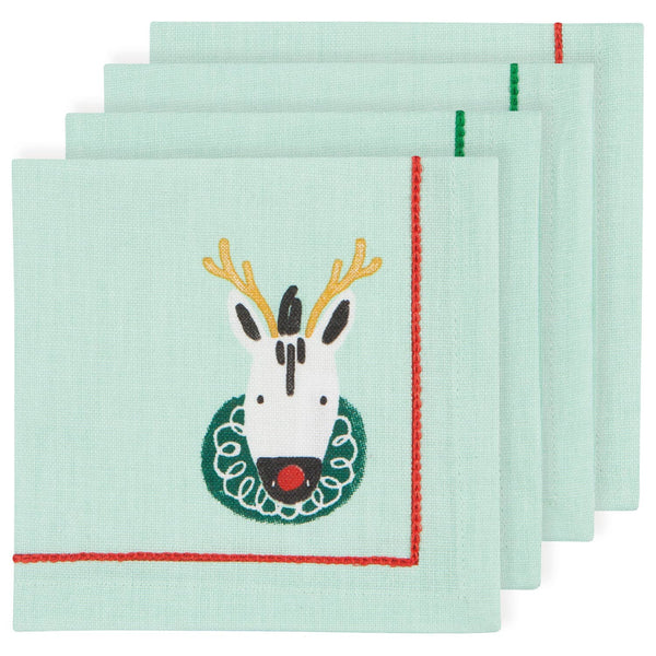 Rudolph Imposter Christmas Cocktail Napkins - Set of 4