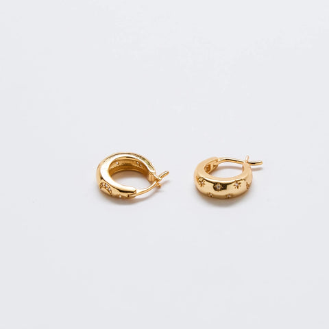 Moon & Star Gold Hoop Earrings