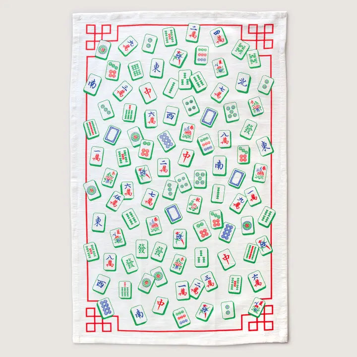 Mah Jong Tiles Tea Towel