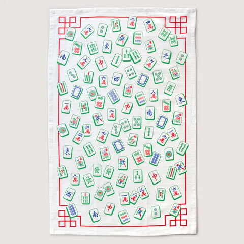 Mah Jong Tiles Tea Towel