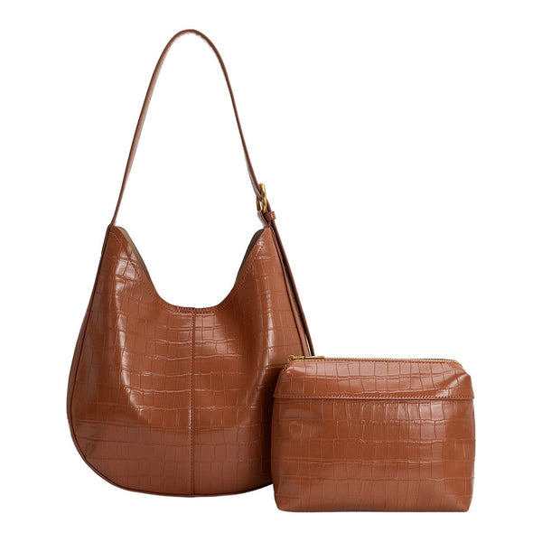 Stefanie Vegan Leather Shoulder Bag - Camel