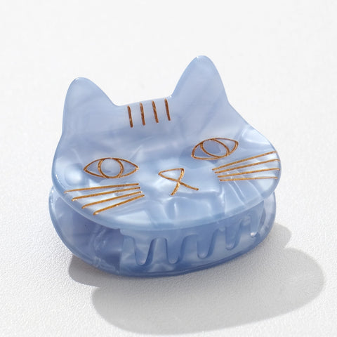 Small Saltwater Kitty Cat Claw Clip - Blue