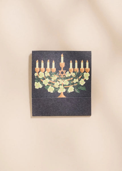 Floral Menorah Printed Matchbooks