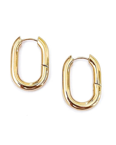 Eira Oval Hoop Earrings - Gold