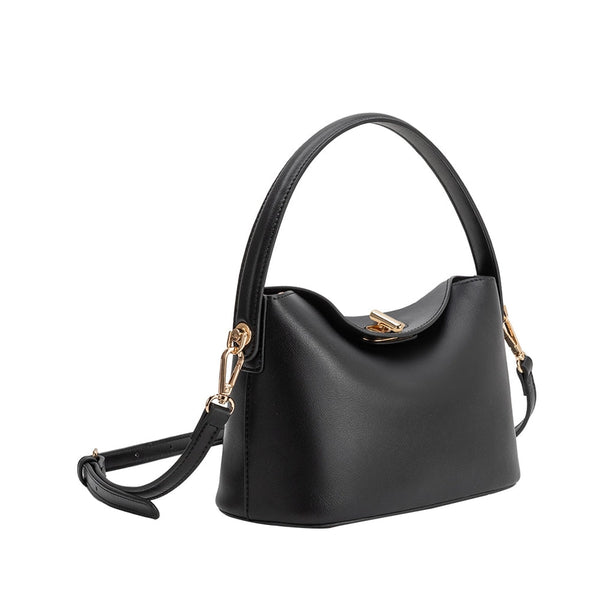Lana Vegan Leather Crossbody - Black