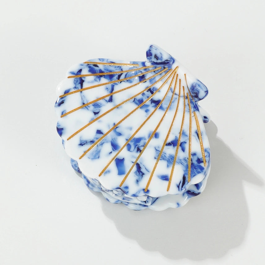 Small Coastal Blue Seashell Claw Clip